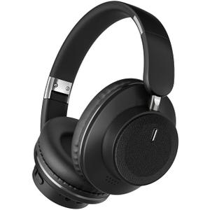 ABEAUROOSE Foldable Bluetooth Over-Ear Headphones, Wireless Headphones with Hidden Mic for Cell Phone, PC, Laptop, Suitable for Music, School, Workouts, and Gaming (Black)