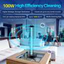 Qualirey 100W UV Light Sanitizer with Ozone Purifier for Room, UV Lamp with 3 Gear Timer Remote Control, Home Disinfection Device for Large Space, Disinfection Faster and More Thoroughly