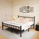 Metal Bed Frame, 14-Inch Full Size Bed Frame with Storage Space, Heavy Duty Sturdy Mattress Foundation, Easy Assembly, No Box Spring Needed