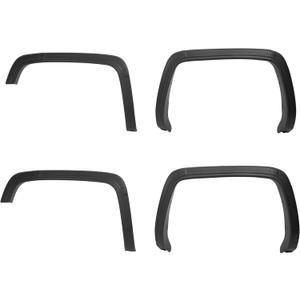 ALMULOO Fender Flares Set Compatible with 2014-2015 GMC Sierra 1500 Front & Rear Wheel Eyebrow 4PCS Fender Trim Plastic(PP+T30) Textured Black
