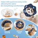 ComSaf Soft, Protective Adjustable Cat Cone Collar to Stop Licking After Surgery, Comfortable Lightweight Elizabethan Collar for Large Cat and Small Dog, Dog Recovery Collar Prevents Licking Wounds (Black, S)