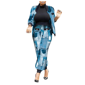 SOMTHRON Women’s Houndstooth Print 2 Piece Outfit Zip Up Long Sleeve Jacket Long Pants Set Work Suits Tracksuit, Size: 3XL