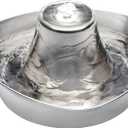 PetSafe Seaside Stainless Steel Cat & Dog Fountain, 60 Oz Water Capacity - 2 Water Filters & 1 Pump Included, Soothing Flow for Pets, Scratch-and Rust-Resistant Material - Quiet Motor (One Size Fits All)