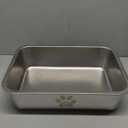 Stainless Steel Cat Litter Box High Side Cats Toilet Metal Kitten Litter Pan, Pet Cleaning Tool for Big and Small Cats, Rabbits, Splash-Proof and Non-Stick Cat Poop Box odorless 15.7"x11.8"x3.9" (XS-15.7"x11.8"x3.9")