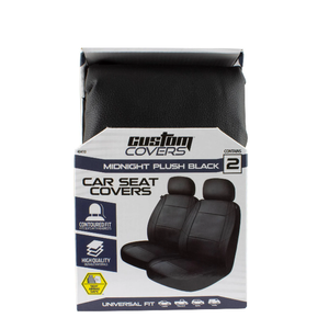 Custom Accessories Black Bucket Low Back Seat Cover, 2 Pcs 