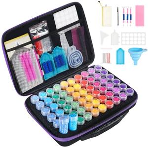 Douorgan Diamond Painting Storage Containers 60 Slots Accessories and Tools Portable Diamond Painting Organizer Shockproof Diamond Art Storage Case Jewelry Beads Storage Box