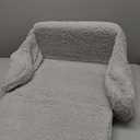 ALIMORDEN Fold Out Toddler Couch, Extra Wide Comfy 2-in-1 Cuddly Sherpa Sofa for Kids, with Removable Baby Friendly Blanket, Convertible Sofa to Bed, Light Grey (Loveseat)