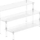 Aredpoook Acrylic Display Risers, 3 Tier Perfume Organizer Stand, Clear Cupcake Stand Holder, Large Shelf Risers for Figures, Dessert Shelves for Party, Display Shelf for Decoration and Organizer