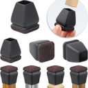 Ezprotekt 24 Pcs Small Square Silicone Chair Leg Floor Protectors for Wood Floors, Felt Furniture Pads Caps, Bar Stool Leg Floor Protectors Covers for Chair Desk Table (Fit 0.5"- 0.8", Black)