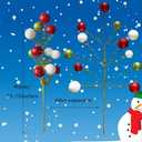 6 Pieces Christmas Tree Picks Sprays Christmas Tree Topper Decoration Glitter Ball Toppers for Christmas Tree Wreath Decoration Party Home Supply (Style C)