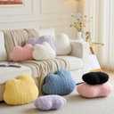 Cloud Pillow, Decorative Cloud Shaped Throw Pillow for Couch Bed, Cotton Fill, Cozy Plush Cushion for Bedroom Living Room Home Decor (Goose Yellow, 14.9 x 11.4 Inches)