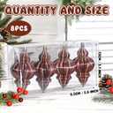 Soulchen Brown 8 Pcs 5.1 Inch Shatterproof Finial Christmas Ornaments Rustic Finial Vintage Ornaments Xmas Hanging Decor Christmas Tree Decorations for Holiday Farmhouse Home Decoration