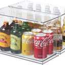 Fridge Organizers and Storage Pull Out Drawer, 2 Tall
Stackable, Clear, Soda Can and Bottle Container, for Kitchen, Cabinet