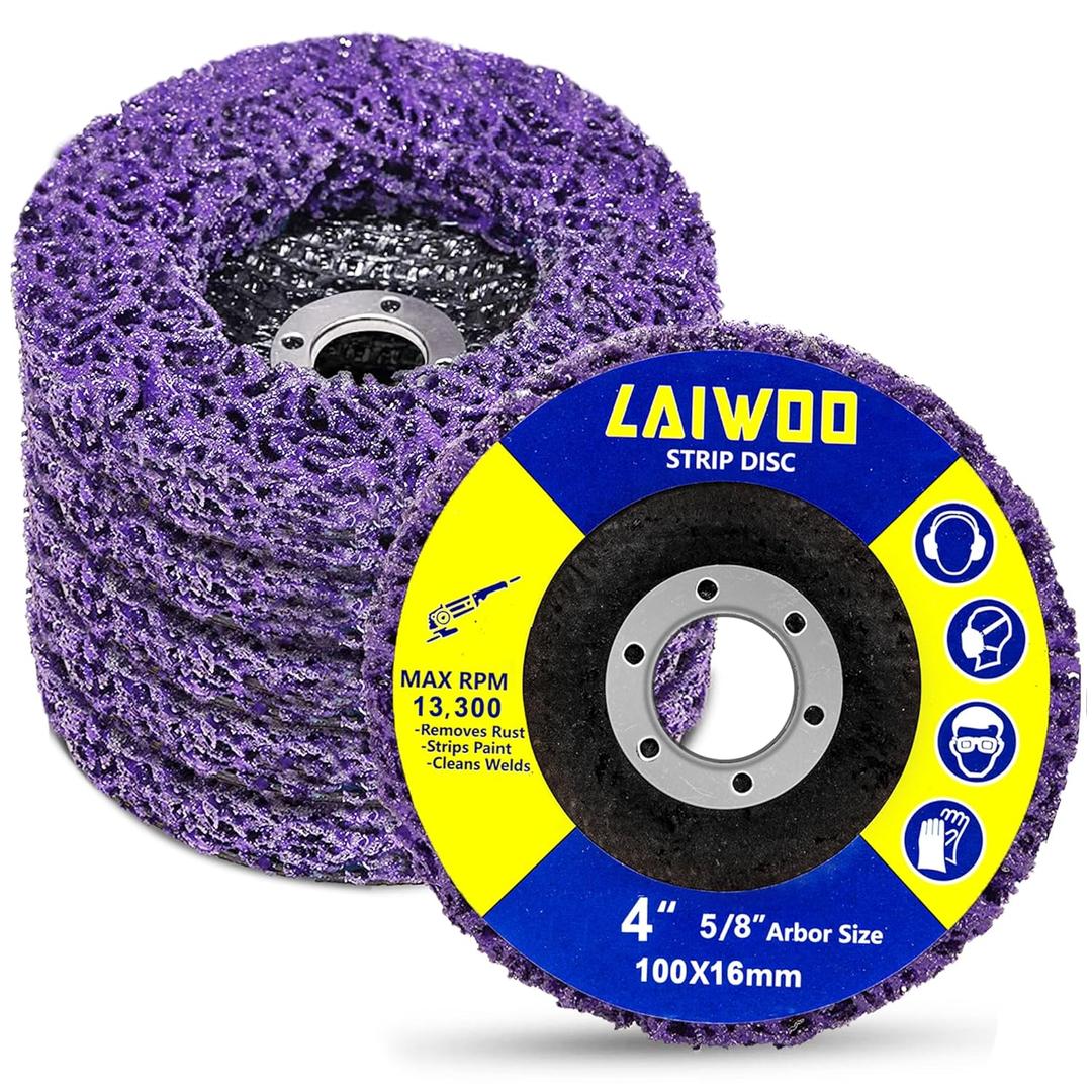 LAIWOO 5 Pack Strip Discs Stripping Wheel for Angle Grinder Paint Stripper Wheels Abrasive Wheel for Clean and Remove Paint, Rust Welds, Oxidation (4'' x 5/8'')