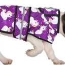 HDE Dog Raincoat Jacket Reflective Adjustable Hooded Pet Poncho Rain Coat with Leash Hole for Small to X-Large Dogs Purple Unicorn Ducks - M