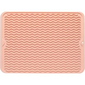 Silicone Dish Drying Mat for Multiple Usage,Easy clean,Eco-friendly,Heat-resistant Silicone Mat for Kitchen Counter or Sink,Refrigerator or drawer liner Pink L 16 inches x 12 inches Silicone Dish Drying Mat for Multiple Usage,Easy clean,Eco-friendly,Heat-resistant Silicone Mat for Kitchen Counter or Sink,Refrigerator or drawer liner Pink L 16 inches x 12 inches