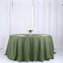 Efavormart Round Tablecloth, 132 Inch Stain & Wrinkle Resistant Washable Table Cloth, Decorative Polyester Fabric Table Cover for Banquet, Wedding, Dining- Olive Green, Pack Of 2