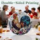 2 x Colorful Rooster Ornament | Farmhouse Christmas Ornaments, Hanging Ornaments for Tree, Christmas Decorations, Holiday Decor Gift | Gifts for Chicken Lover, Farmer | Chicken Themed Gifts, Gift Exchange