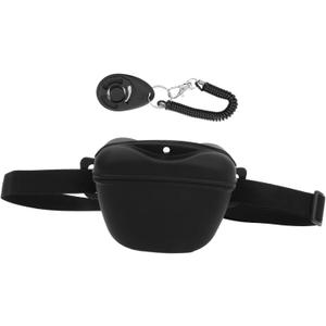 BESPORTBLE 1set Portable Dog Treat Bag Lightweight Training Pouch for Convenient Outdoor Use Includes Clicker for Snacks Toys and Accessories (Black)