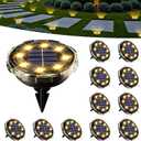 SOLPEX Solar Ground Lights 12 Pack, Solar Pathway Lights Outdoor Waterproof, Landscape Lighting for Garden, Walkway, Driveway, Yard, Deck, Patio, Swimming Pool (Warm White)