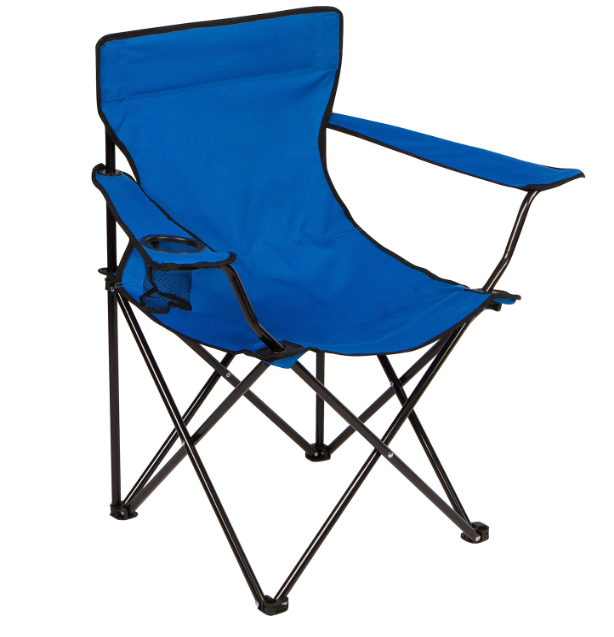 Trademark Innovations Folding Outdoor Beach Camp Chair, 18" L x 31" W x 32" H, Dark Green and blue, 2 pcs