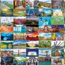 BenBen 1000 Piece Puzzle for Adults, Iconic America, 56 USA Landmarks, Travel Landscape Puzzle Including National Parks, Jigsaw Puzzles with Letters or Patterns on Back