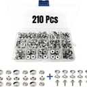 Stainless Steel Snaps, 210Pcs Marine Grade 15mm Snap Button Mixed with Screws & Press Stud Buttons, for Boat Canvas/Cover/Carpet/Cushion/Leather/Upholstery Snaps Replacement