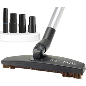 Replacement Vacuum Brush Head With 32MM Connection & 1-3/8-Inch to 1-1/4-Inch Adapter | Works on Low Carpet & All Floors | Horse Hair Hardwood Vacuum Attachment