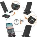 2 x Cell Phone Stand, Portable Phone Holder, Clear Phone Stand for Desk (Black)