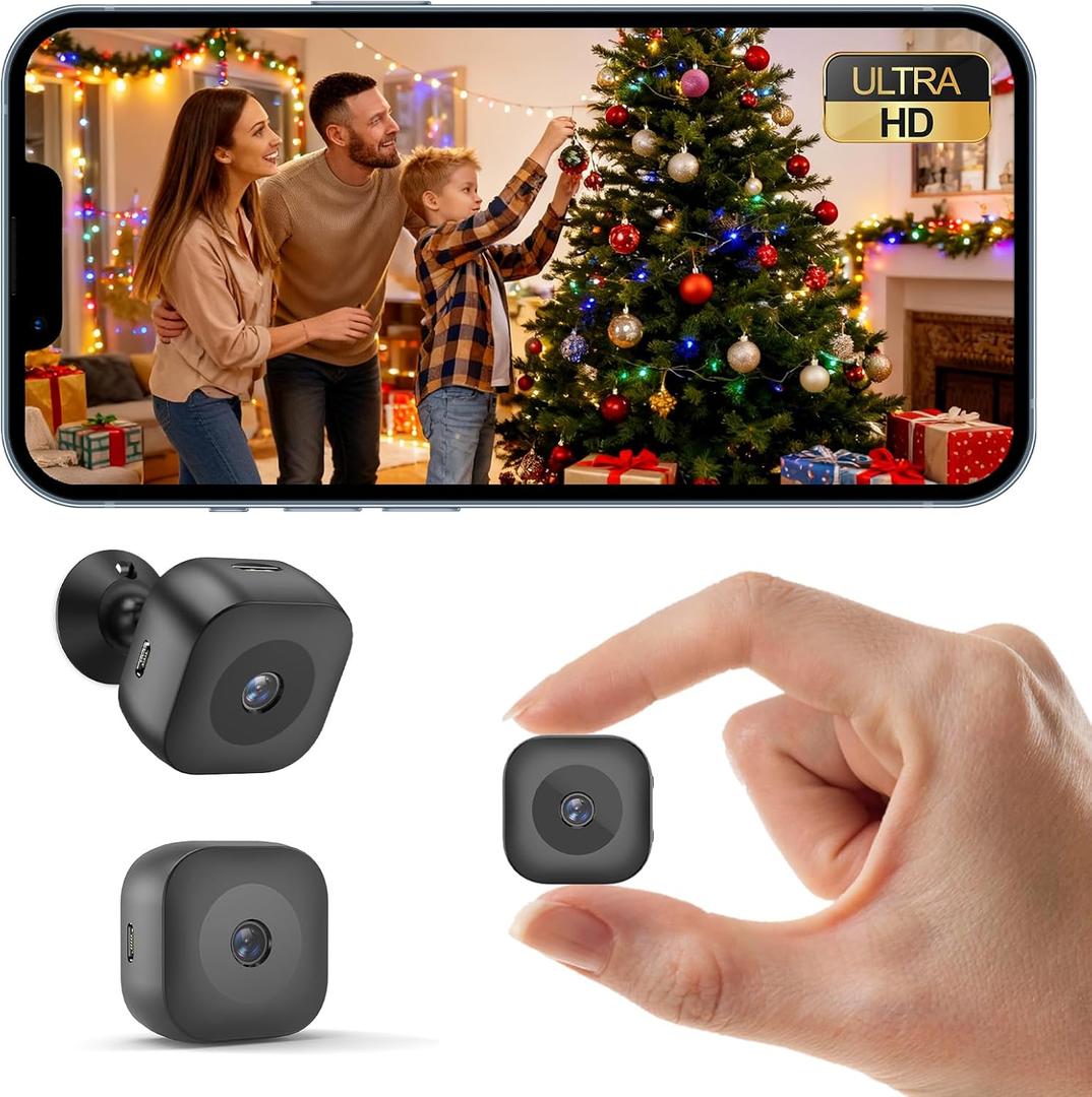 Hidden Camera,Mini Small Camera,HD Security WiFi Wireless Cameras SD Card Storage & App Control,Wireless Surveillance with Magnetic Mount,Motion Detection for Indoor