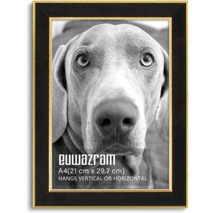 Suede A4 Frame - Single Frame, Elegant Black 8.27x11.69 inch Picture Frame, A4 Poster Frame for Artwork, Puzzles, Photos, Movie Posters, and Wall Display