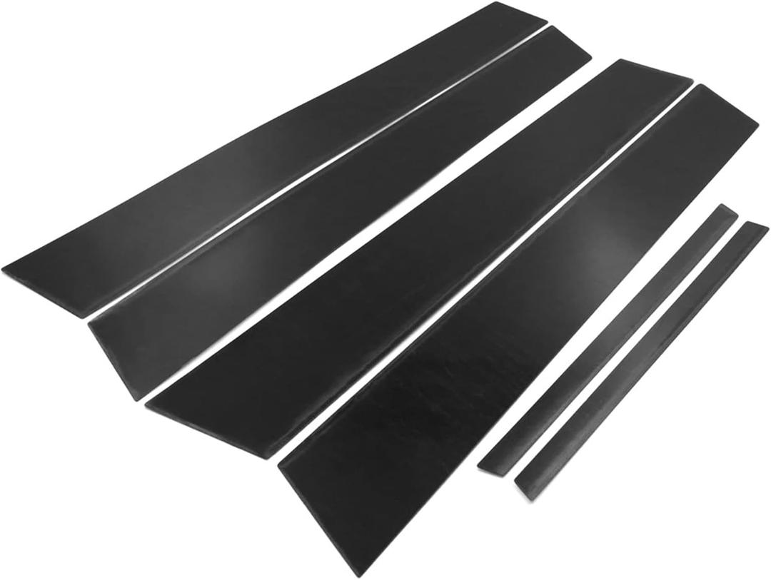 X AUTOHAUX 6pcs Door Window Pillar Post Protector Cover Trim for Honda Civic 8 2006-2011 Black