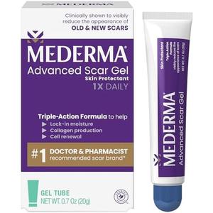 Mederma Advanced Scar Gel - Treats Old & New Scars, Reduces Appearance of Scars from Acne, Surgery, Burns, Injury & Stretch Marks, 0.70 Oz (20g), 1 Piece