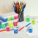 48 Pcs Pencil Sharpeners with Lid, Inspirational Back to School Student Gifts Motivational Manual Dual Holes Pencil Sharpener for Students School Graduation Supplies (48)