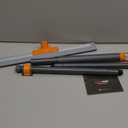 Rubber Floor Squeegee for Concrete Floor, Tile Floor, Metal Aluminium Heavy Duty Garage Shower Floor Squeegee Broom for Removing Water, Commercial Scrubber Mop with Extendable Long Handle (Gray)