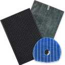 PUREBURG Replacement Filter Set Compatible with Sharp KC-850U & KC-C100U PlasmaCluster Air Purifier, H13 HEPA + Activated Carbon + Humidifier Filter