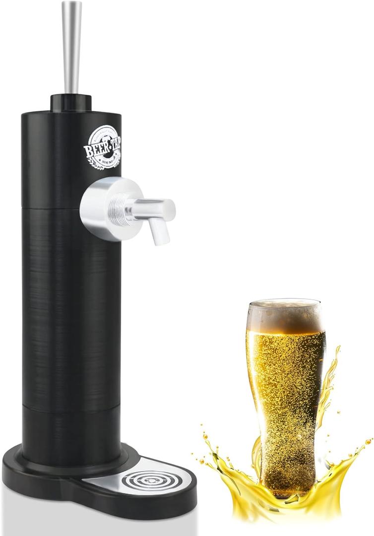 Richard Bergendi Home Draught Beer Pump, Beer kegerator, Beer Tap, Draft Beer Dispenser, Portable Mini Keg For All Can Beers, Ale, Birthday Gift for Men, Husband, Dad, Son, Beer Gifts For Men Black