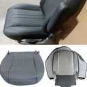 Priprilod Gray Leather Driver and Passenger Bottom & Top Lean Back Replacement Seat Cover Fit for Chevy Express GMC Savana 1500 2500 3500 2003 2004 2005 2006 2007 2008 2009 2010 2011 2012 2013 2014