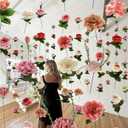 XunYee 6 Pcs 35.4 ft Flower Garlands Artificial Wildflower Vines Floral Hanging Backdrop Fake Flower Garlands Faux Silk Wildflower Vine for Wedding Bridal Shower Home Garden Wall Arch Decor(Pastel)