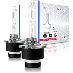 Sinoparcel D2S Xenon HID Headlight Bulbs - 8000K 35W High Low Beam 66240 85122UB 66040,etc Replacement Lights - Pack of 2 (8000K White with Blue Tinge) Sinoparcel D2S Xenon HID Headlight Bulbs - 8000K 35W High Low Beam 66240 85122UB 66040,etc Replacement Lights - Pack of 2 (8000K White with Blue Tinge)