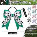 WILLBOND 20 Pcs Soccer Bows Hair Ties Elastic Soccer Ball Hair Accessories Ponytail Head Bands for Girl Women Player School Team Members Football Birthday Party Gifts (Colorful)
