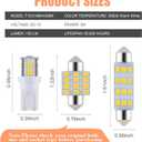 iFunyLED 24 Pieces Dome Light LED Car Interior Bulb Kit Set 194 T10 DE3175 578 31mm 42mm Bulbs Interior Replacement Lights for Car Map License Plate Door Side Marker Cornering Trunk Light - Warm White