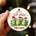 3 x Christmas Pickle Ornament 2025, Christmas Home Decor Keepsake for Pickle Lovers, Unique Ceramic Pickle Ornaments for Christmas Tree Decorations, Funny Pickle Gifts for Women, Men, Him, Her