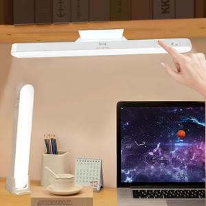 LED Desk Lamp, 3 Modes 5 Brightness, Magnetic, Rechargeable, White, Plastic, Home Office, Under Cabinet, Camping, Plant Light