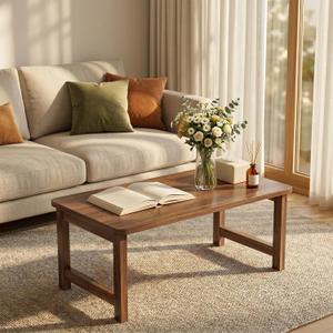 Japanese Folding Coffee Table, Low Floor Desk (32 x 16 x 16", Walnut color)