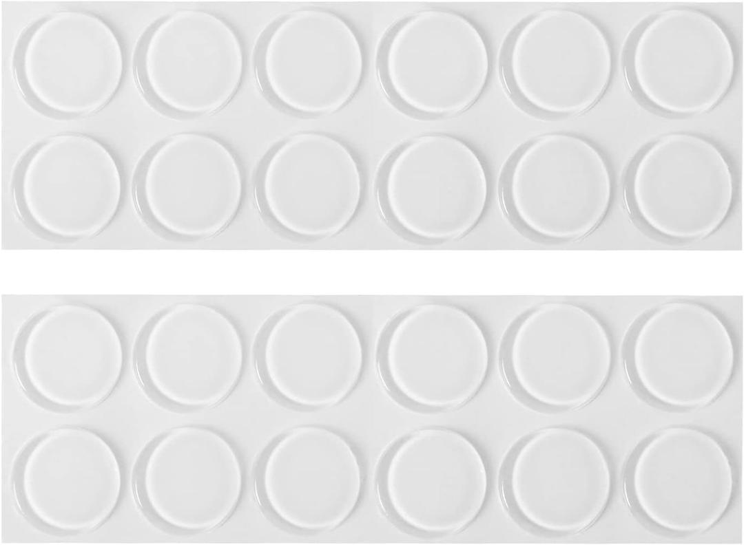 Self Adhesive Glass Table Top Bumpers, Clear Glass Table Top Anti Slip Pads, Rubber Bumpers for Glass Table Tops, Photo Frame, Furniture (Round 20mm x 2mm, 24 PCS)