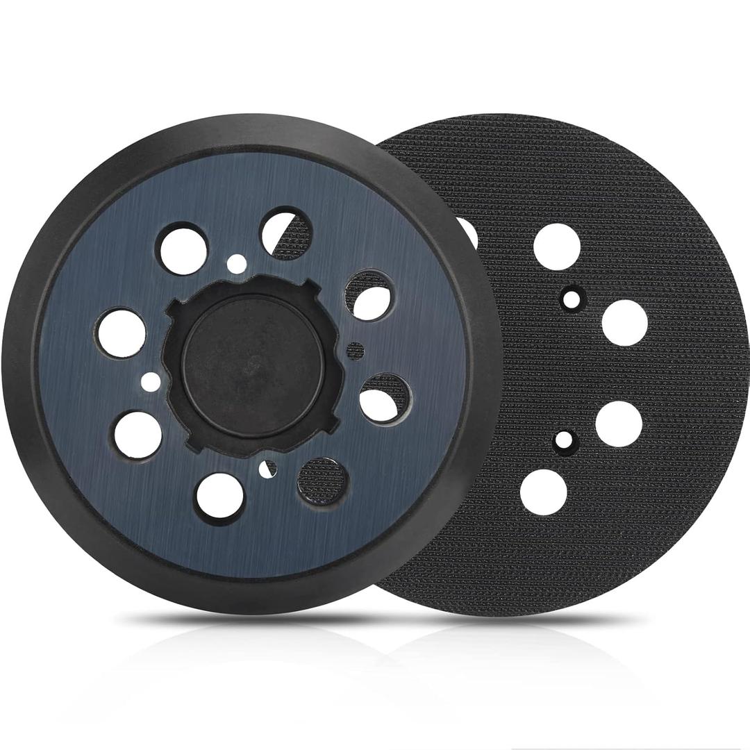 Sander Pad Replacement for Dewalt, 2 Pack 5" 8 Hole Hook and Loop Orbital Sander Pad Compatible with DeWalt DWE6421 6421K DWE6423 6423K DCW210B Random Orbital Sanders (4 Screw Holes)