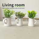 Cutepet 3 Pack Artificial Plants Small Fake Plants, Mini Faux Plants Indoor/Outdoor Potted Plant,Artificial Greenery for Home Office Bathroom Table Decoration