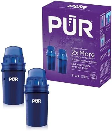 PUR Water Pitcher & Dispenser Replacement Filter 2-Pack, Genuine PUR Water Filters for Pitchers, 2-in-1 Powerful Filtration and Faster Filtration, 4-Month Value, Blue (PPF900Z2)