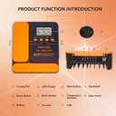 Solar Charge Controller 40A Charge Controllers 12/24V MPPT Solar Charge Controller with Adjustable LCD, Timer, Dual USB, Max Input 100V for LiFePO4/AGM/GEL/FLD Batteries (Orange)